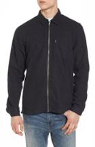 Men's Wesc Nicks Flannel Zip Overshirt, Size - Black