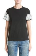 Women's Tu Es Mon Tresor Tulle Flower Trim Tee Us / 40 Fr - Black