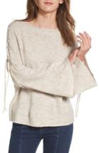 Women's Bp. Lace Up Shoulder Sweater - Beige