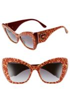 Women's Dolce & Gabbana Sacred Heart 54mm Gradient Cat Eye Sunglasses - Red Gold Grey Gradient