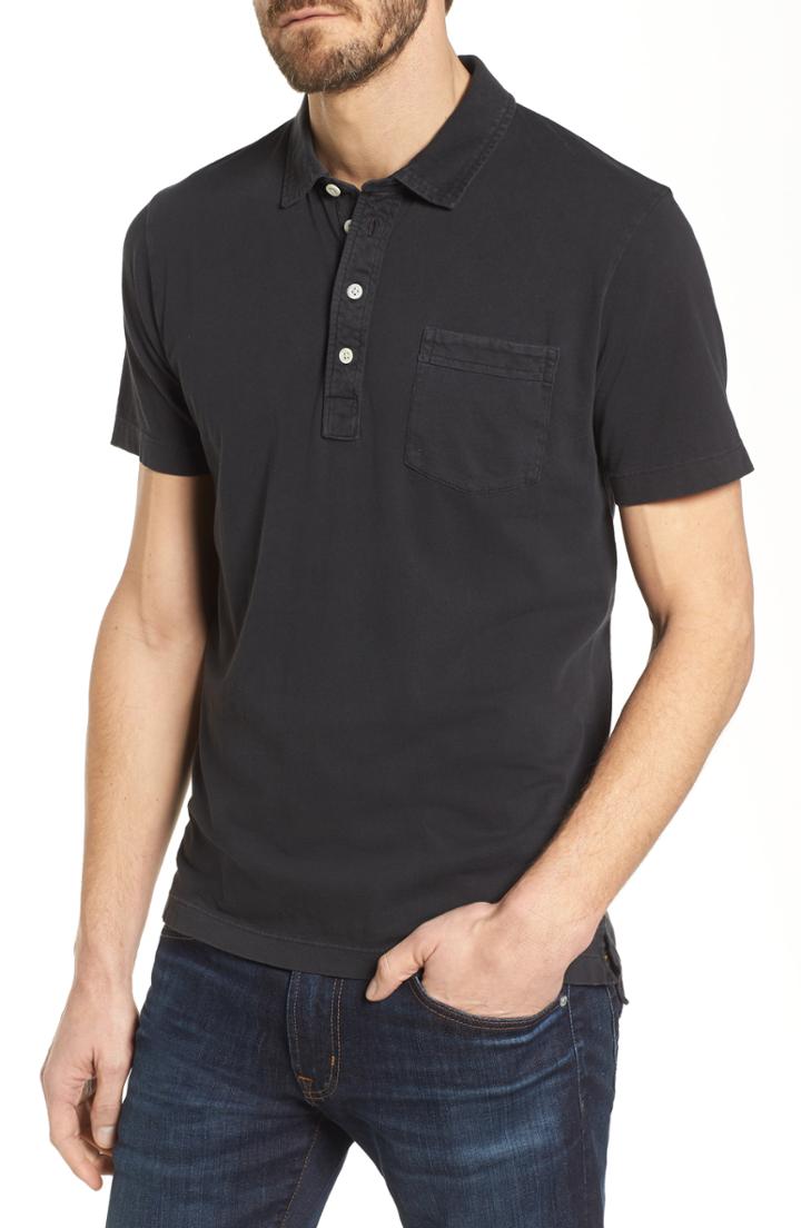 Men's Billy Reid Pensacola Slim Fit Garment Dye Polo - Black