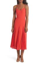 Women's Adelyn Rae Pleated Godet Midi Dress - Red