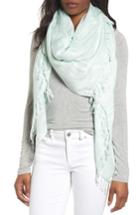Women's Caslon Solid Linen Blend Scarf, Size - Blue/green