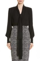 Women's Michael Kors Fringe Scarf Silk Georgette Blouse