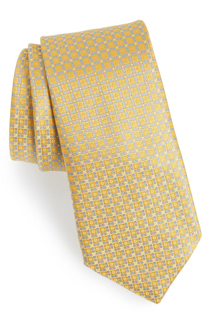 Men's Canali Neat Geometric Silk Tie