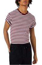 Men's Topman Stripe Muscle Roller T-shirt, Size - Burgundy