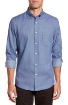 Men's Nordstrom Men's Shop Non-iron Regular Fit Print Sport Shirt - Blue