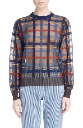 Women's Toga Check Knit Sweater Us / 36 Fr - Brown