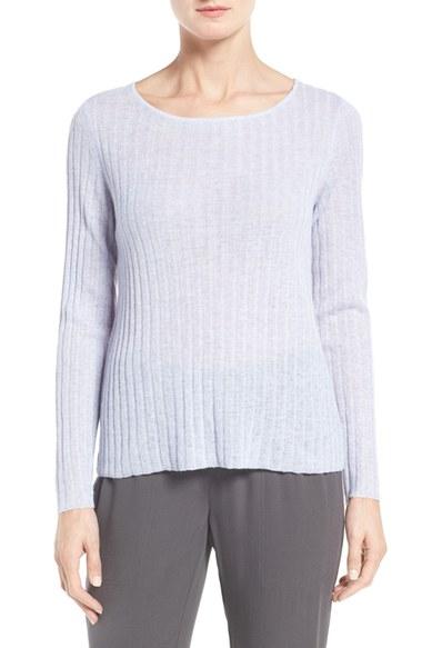 Women's Eileen Fisher Rib Knit Bateau Neck Pullover