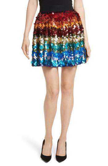 Women's Alice + Olivia Blaise Embellished Trapeze Skirt