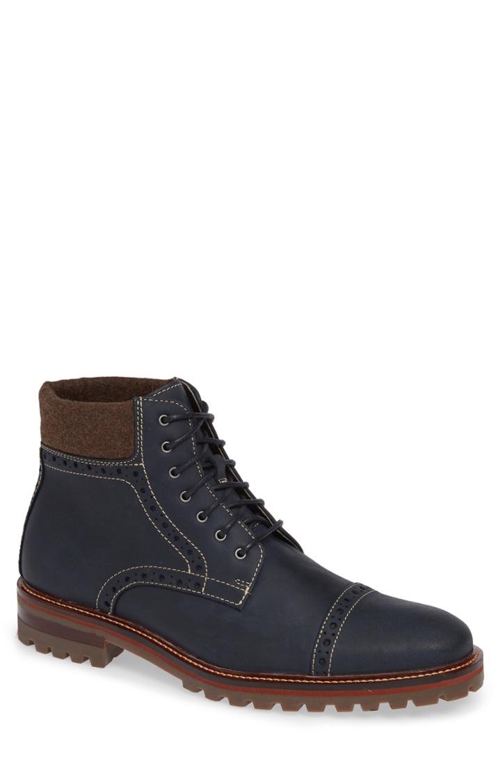 Men's J & M 1850 'karnes' Brogue Cap Toe Boot .5 M - Blue
