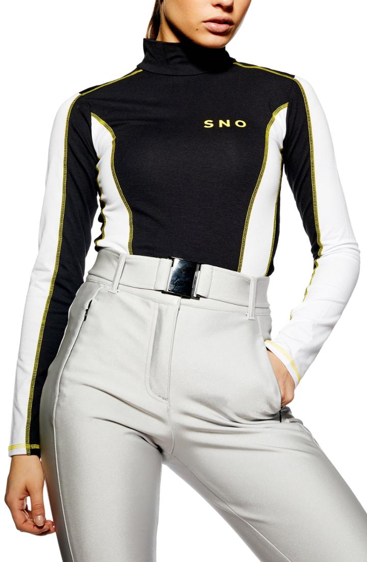 Women's Topshop Sno Thermal Top Us (fits Like 6-8) - Black