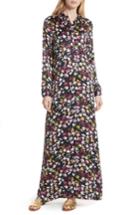 Women's Equipment Simone Floral Silk Button Sleeve Maxi Dress - Blue