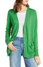 Women's Halogen Relaxed Pocket Cardigan, Size - Green