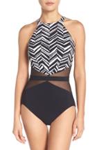 Women's Profile By Gottex Marble One-piece Swimsuit - Black