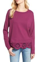 Women's Caslon Eyelet Trim Sweatshirt, Size - Purple