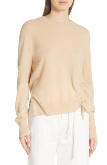 Women's Vince Side Cinch Cashmere Crewneck Sweater - Beige