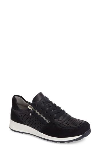 Women's Ara Olivia Perforated Sneaker .5 M - Blue