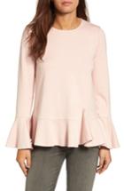 Women's Gibson Ruffle Hem Bell Sleeve Top, Size - Pink