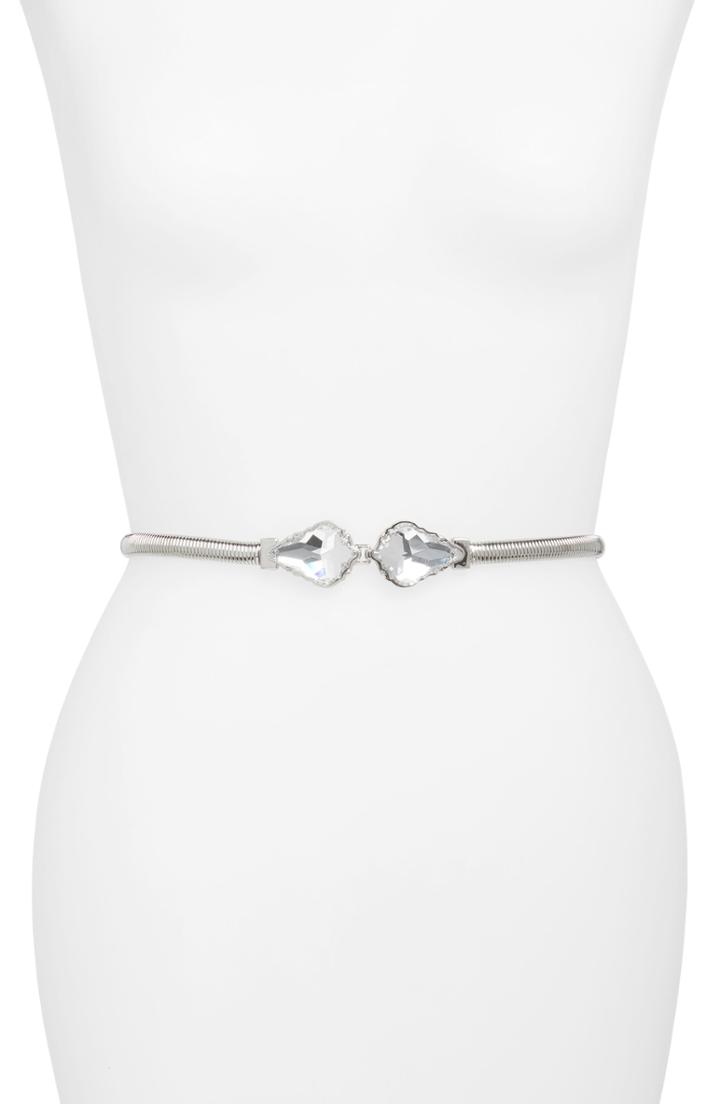 Women's Nordstrom Crystal Stretch Belt /small - Silver