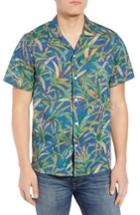 Men's J.crew Regular Fit Leaf Print Slub Cotton Sport Shirt - Purple