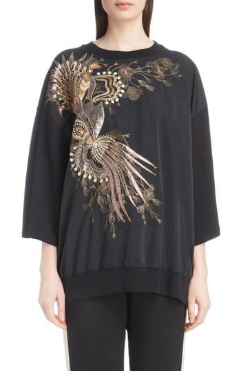 Women's Dries Van Noten Embroidered Top - Black