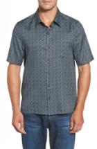 Men's Nat Nast Blizzard Classic Fit Silk Blend Sport Shirt, Size - Black