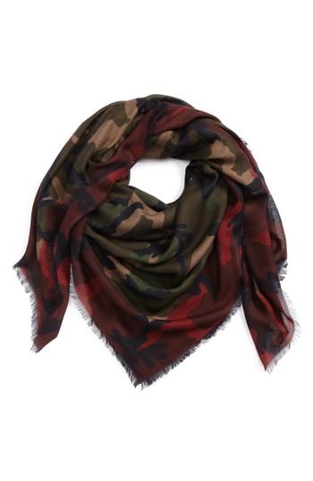 Men's Valentino Camo Modal & Cashmere Scarf, Size - Green