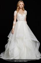 Women's Hayley Paige 'elysia' Long Sleeve Lace & Tulle Ballgown