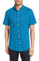 Men's Nordstrom Men's Shop Slim Fit Check Sport Shirt, Size - Green