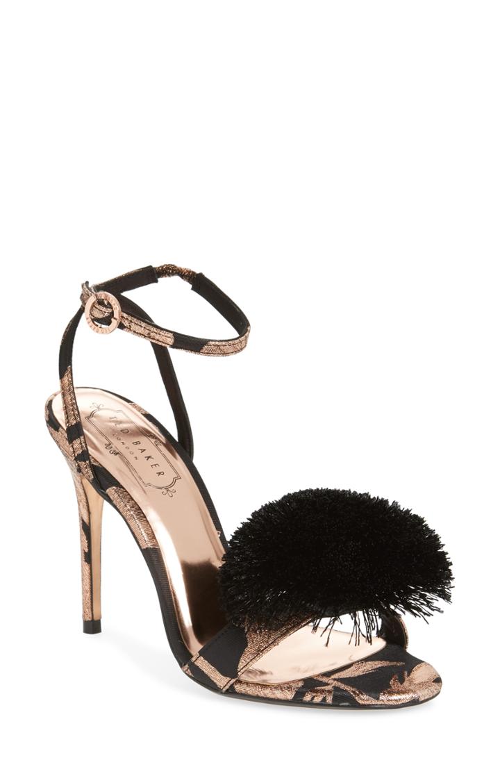 Women's Ted Baker London Elynie Pom Sandal M - Black