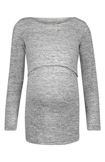 Women's Noppies Angela Long Sleeve Maternity/nursing Tee - Grey