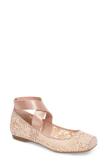 Women's Jessica Simpson Maggda Cross Strap Flat .5 M - Pink