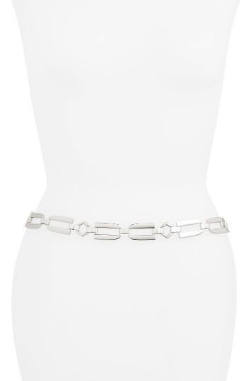 Women's Halogen Deco Chain Belt - Silver