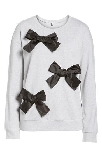 Women's Halogen Bow Detail Sweatshirt - Grey