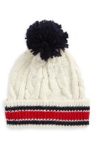 Women's Bp. Varsity Stripe Cable Knit Beanie - Blue