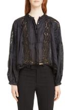 Women's Isabel Marant Maly Broderie Anglaise Detail Blouse Us / 36 Fr - Black
