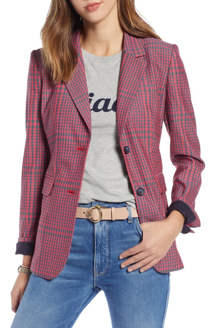 Women's 1901 Plaid Blazer - Pink