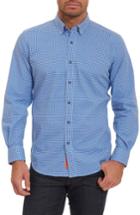 Men's Robert Graham Wade Tailored Fit Check Sport Shirt, Size - Blue