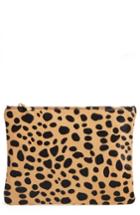 Bp. Leopard Print Genuine Calf Hair Clutch -