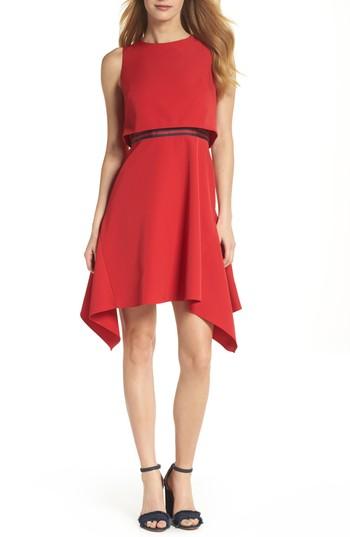 Women's Julia Jordan Popover A-line Dress - Red