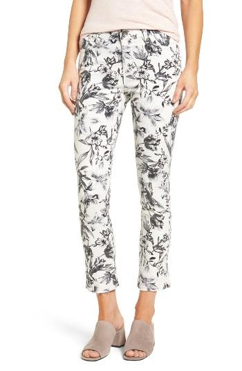 Women's Kut From The Kloth Reese Release Hem Floral Straight Leg Jeans - White