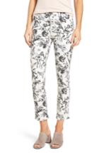 Women's Kut From The Kloth Reese Release Hem Floral Straight Leg Jeans - White