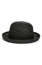 Women's Hinge Straw Bowler Hat - Black