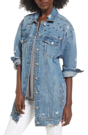 Women's Blanknyc High Voltage Studded Denim Jacket