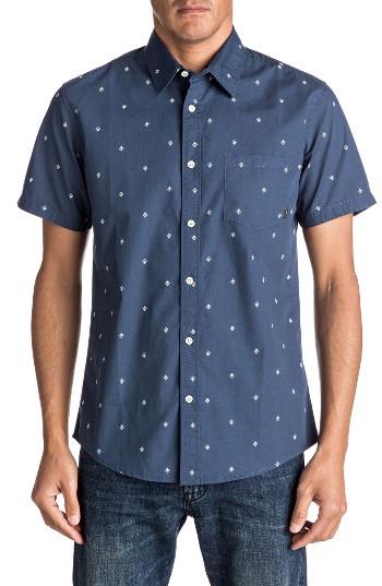 Men's Quiksilver Everyday Mini Print Woven Shirt - Blue