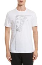Men's Versace Collection Glitter Stamp Medusa Graphic T-shirt - White