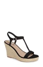 Women's Charles By Charles David Lili T-strap Wedge Sandal .5 M - Black