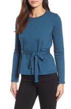 Women's Halogen Grommet Tie-waist Top - Blue/green