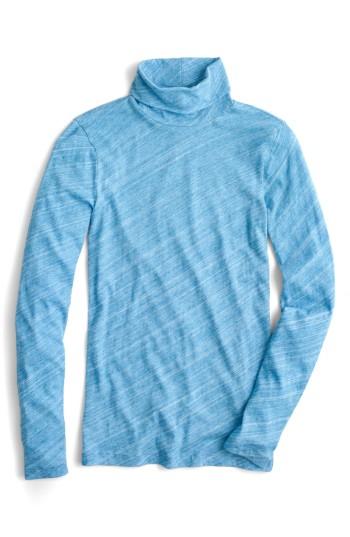 Women's J.crew Tissue Turtleneck Tee - Blue